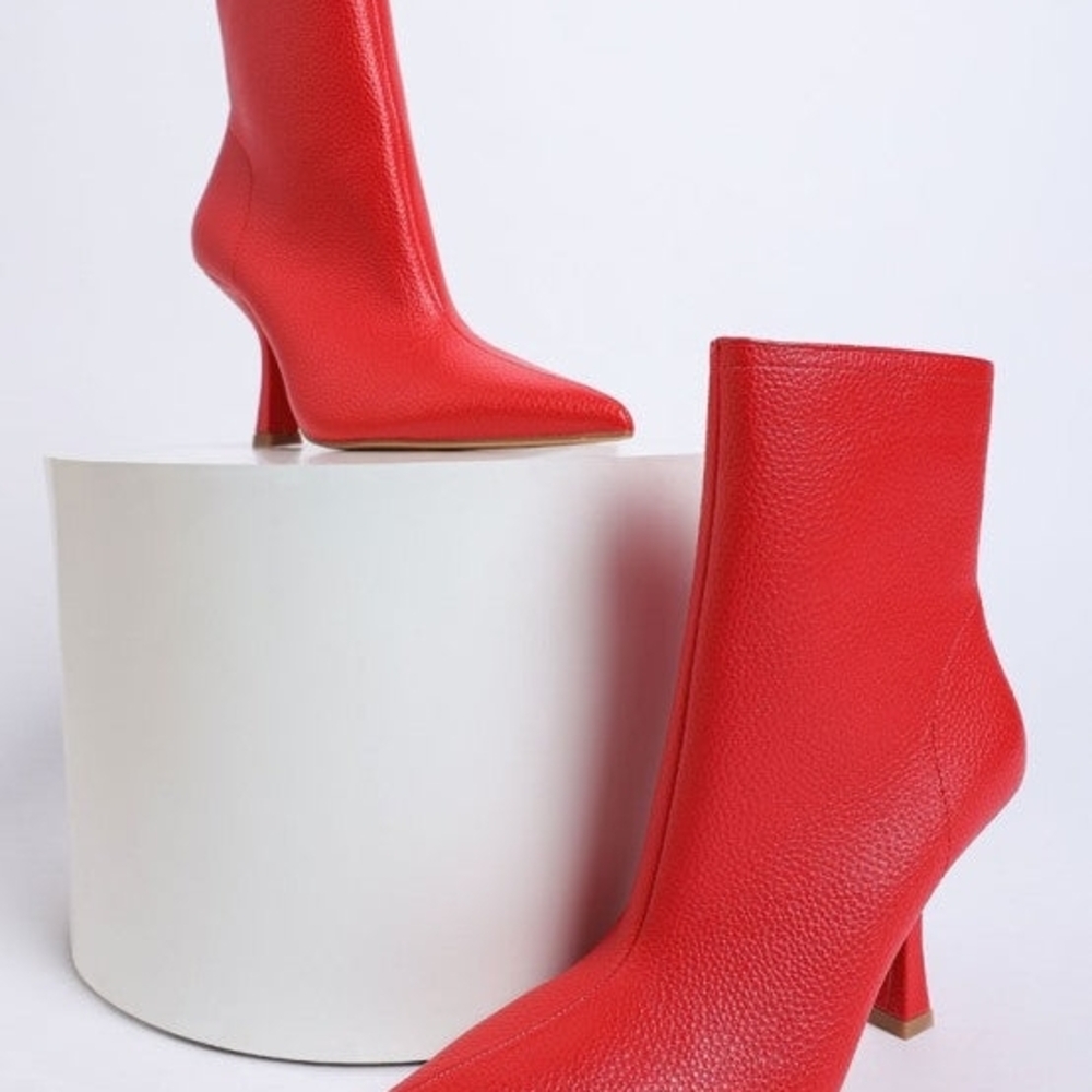 Elegant Red Women's Ankle Boots